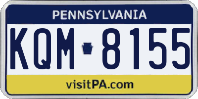 PA license plate KQM8155