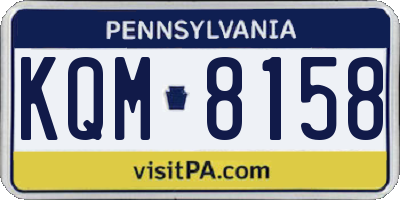 PA license plate KQM8158
