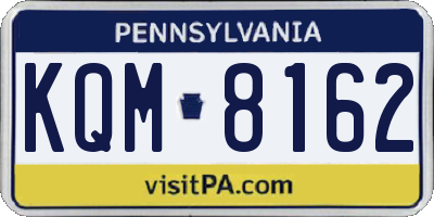 PA license plate KQM8162