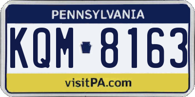 PA license plate KQM8163