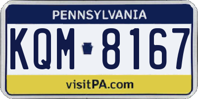 PA license plate KQM8167