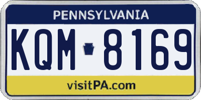PA license plate KQM8169