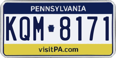 PA license plate KQM8171