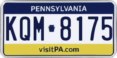 PA license plate KQM8175