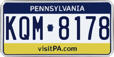 PA license plate KQM8178