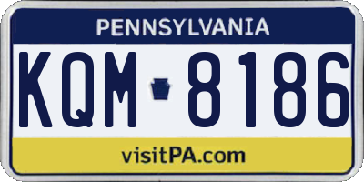 PA license plate KQM8186