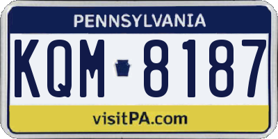 PA license plate KQM8187