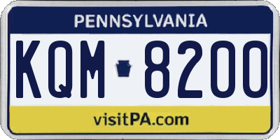 PA license plate KQM8200