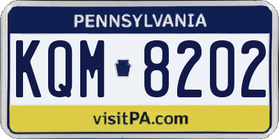 PA license plate KQM8202