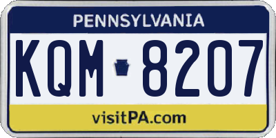 PA license plate KQM8207