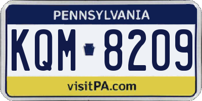 PA license plate KQM8209