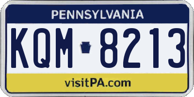 PA license plate KQM8213