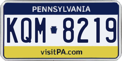 PA license plate KQM8219
