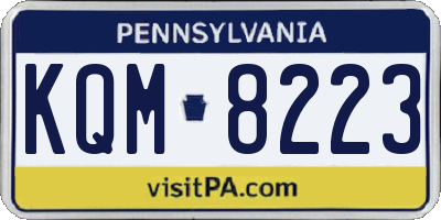 PA license plate KQM8223