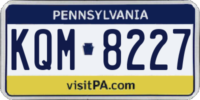 PA license plate KQM8227