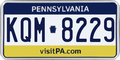 PA license plate KQM8229