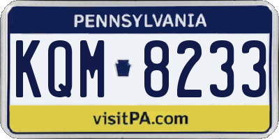 PA license plate KQM8233