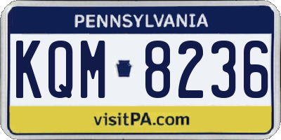 PA license plate KQM8236