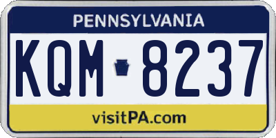 PA license plate KQM8237