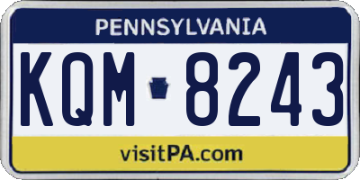 PA license plate KQM8243