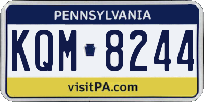 PA license plate KQM8244