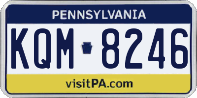 PA license plate KQM8246