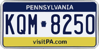 PA license plate KQM8250