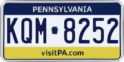 PA license plate KQM8252