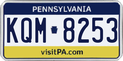 PA license plate KQM8253