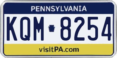 PA license plate KQM8254