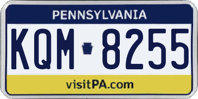 PA license plate KQM8255