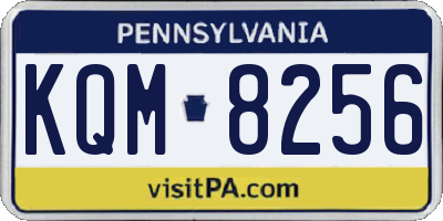 PA license plate KQM8256