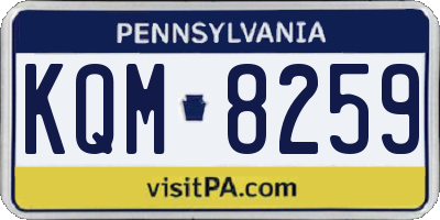 PA license plate KQM8259