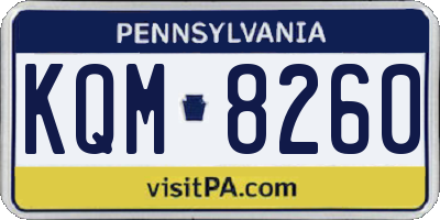 PA license plate KQM8260