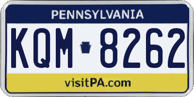 PA license plate KQM8262