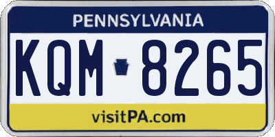 PA license plate KQM8265