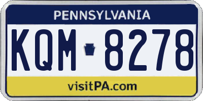 PA license plate KQM8278