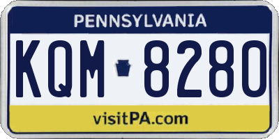 PA license plate KQM8280