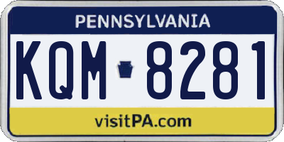 PA license plate KQM8281
