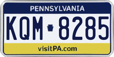 PA license plate KQM8285