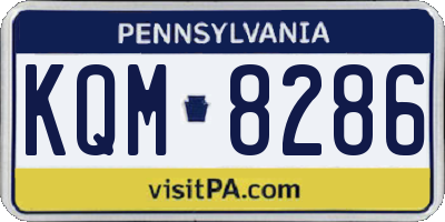PA license plate KQM8286