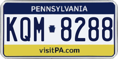 PA license plate KQM8288