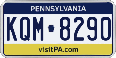 PA license plate KQM8290