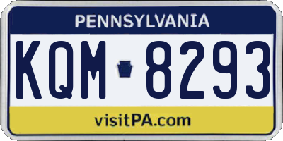PA license plate KQM8293