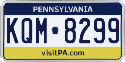 PA license plate KQM8299