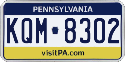PA license plate KQM8302