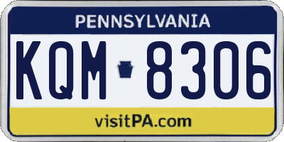 PA license plate KQM8306