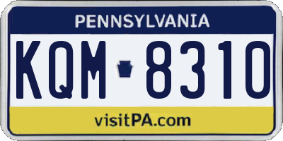 PA license plate KQM8310