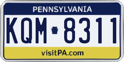 PA license plate KQM8311