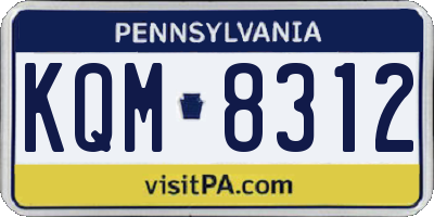 PA license plate KQM8312